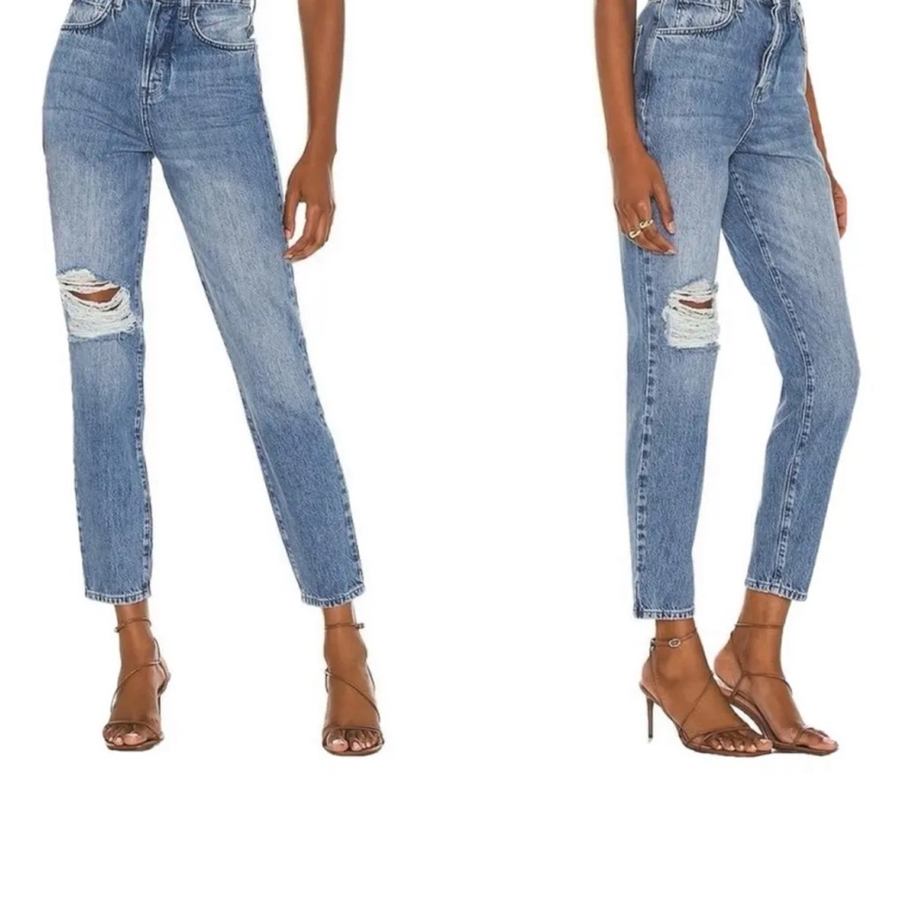 Triarchy High Rise Straight Leg Distressed Jean